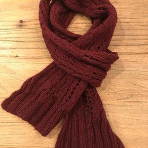 Dark Red Knit Scarf